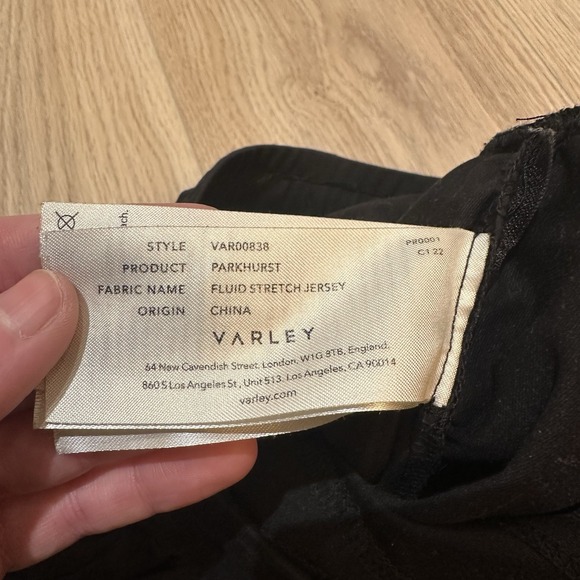 Varley Parkhurst Fluid Stretch Jersey Black Joggers with Pockets Size Small EUC - Picture 6 of 8